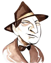 Erich Wolfgang Korngold, Austrian-born composer and conductor; caricature